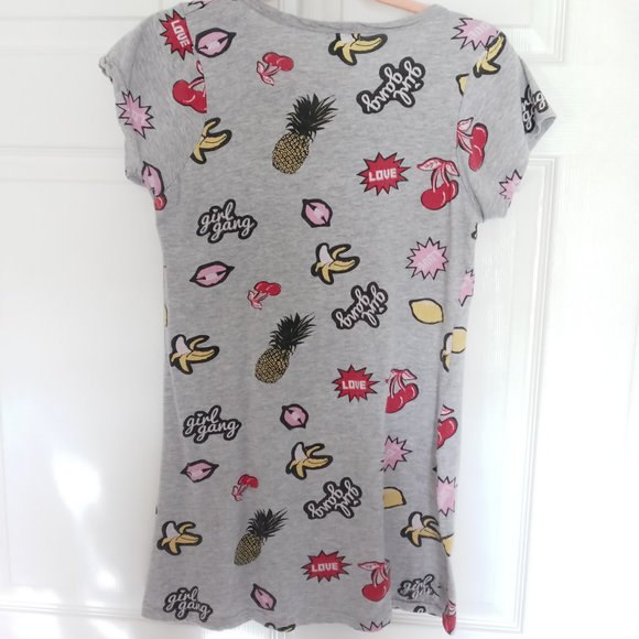 Pillow Fight Silver Gray Girls Nightgown Small - Picture 3 of 5